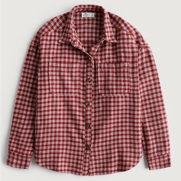 Hollister Jackets & Blazers - Hollister OVERSIZED FLANNEL SHIRT JACKET